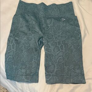 Gymshark Teal Patterned Bike Shorts